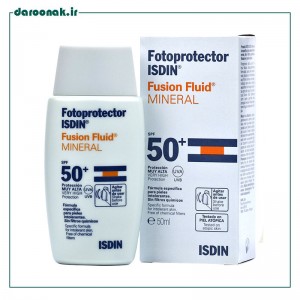 فلوئید ضد آفتاب فیوژن مینرال ایزدین ⁺SPF50 حجم ۵۰ میلی لیتر